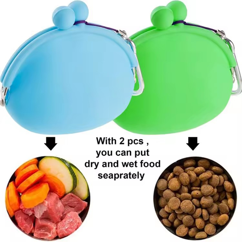 Pet Supplies Rewards - ซิลิโคนสุนัขกระเป๋าสัตว์เลี้ยงสุนัขแบบพกพาการฝึกอบรมเอวกระเป๋ากลางแจ้ง Feeder Puppy Snack POUCH อาหารรางวัลกระเป๋า