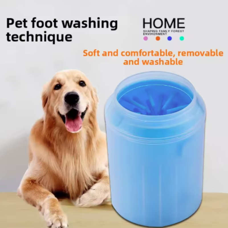 Dog Paw Cleaner - ถ้วยล้างเท้าสุนัข หวีซิลิโคนนุ่ม พกพาสะดวกสำหรับล้างเท้าสัตว์เลี้ยงกลางแจ้ง แปรงทำความสะอาดเท้า ล้างเท้าได้อย่างรวดเร็ว ถังล้างเท้า