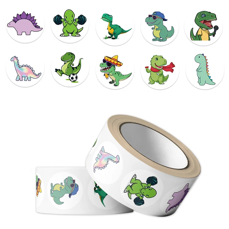500PCS การ์ตูนไดโนเสาร์สติกเกอ - Pet Supplies Rewards บทวิจารณ์และราคา